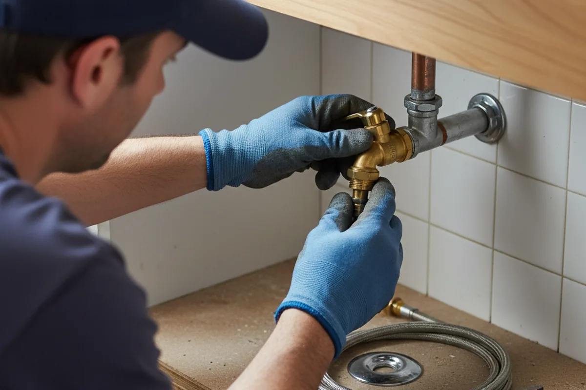 Shutoff valve and fitting work during Burst Pipe Repair in Sentinel